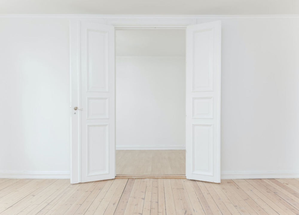 clean white home interior